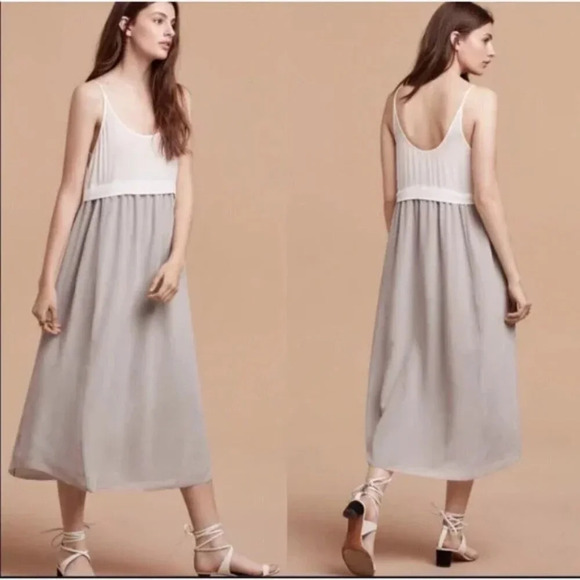 Aritzia Wilfred Bisous Silk Maxi Tank Dress White Cream - Picture 2 of 8